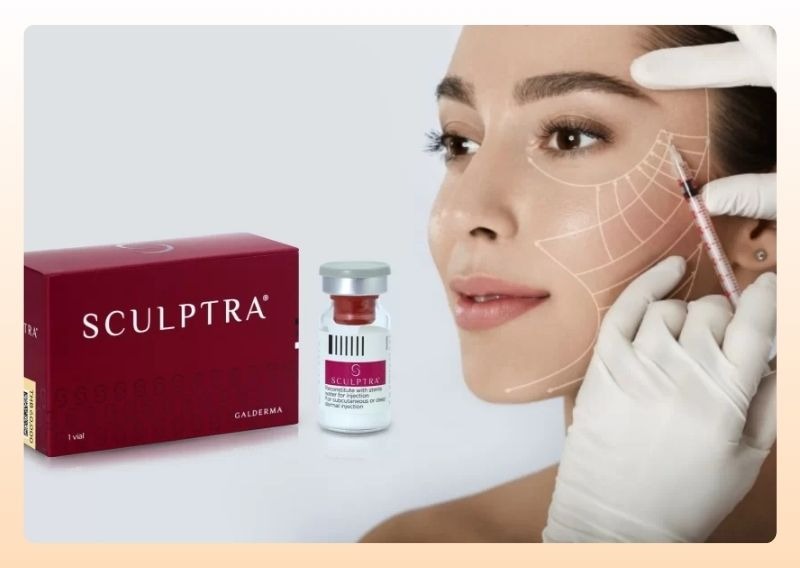Before and after results of Sculptra treatment in Dubai for facial volume restoration
